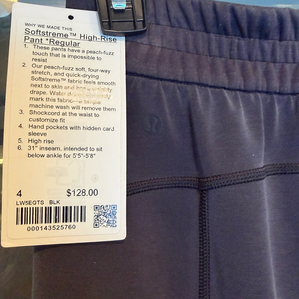 Lululemon Softstreme High-Rise Pant Regular, Black, 4, W5EGTS